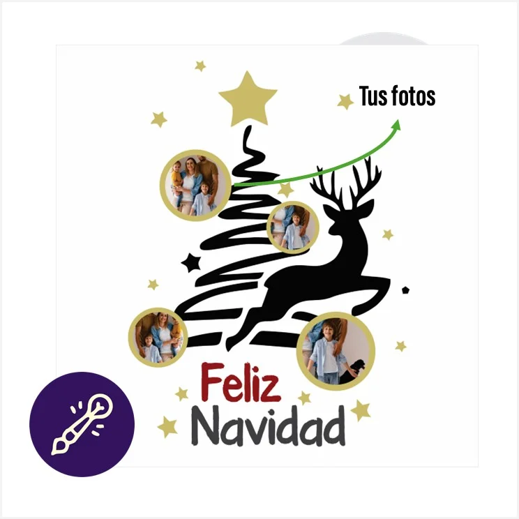 Cuadro navideño personalizado 30 x 30 cm